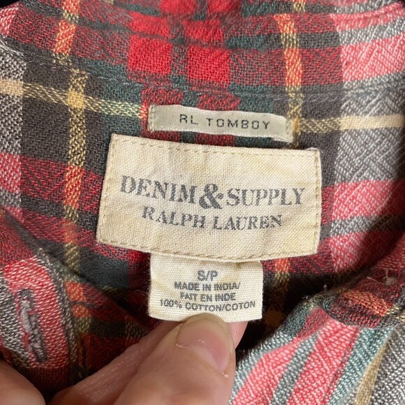 Denim & Supply Ralph Lauren RL Tomboy Plaid Button Up Size S - Picture 4 of 7